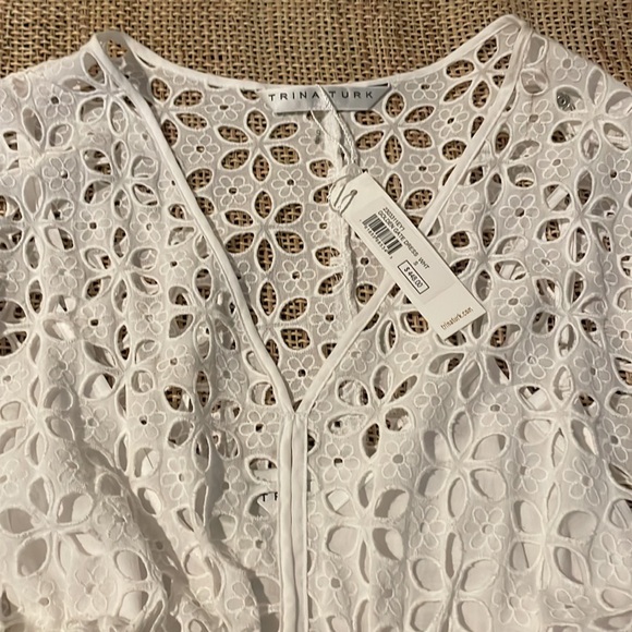 TRINA TURK White Golden Gate Dress Size Small, NWT - Picture 9 of 11